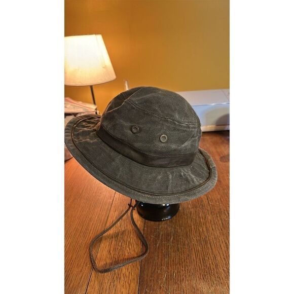 Dorfman Pacific Unisex Outback Hat M Brown Canvas Travel Summer Hat - Picture 2 of 6